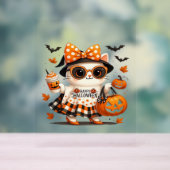 Niedliche Halloween Cat - Kawaii Hexenkätzchen mit Acrylschild (Neutral)