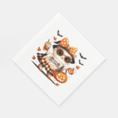 Niedliche Halloween Cat - Kawaii Hexenkätzchen mit Serviette (Ecke)