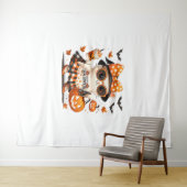 Niedliche Halloween Cat - Kawaii Hexenkätzchen mit Wandteppich (Beispiel (Horizontal))