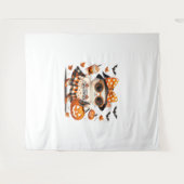 Niedliche Halloween Cat - Kawaii Hexenkätzchen mit Wandteppich (Vorderseite (Horizontal))