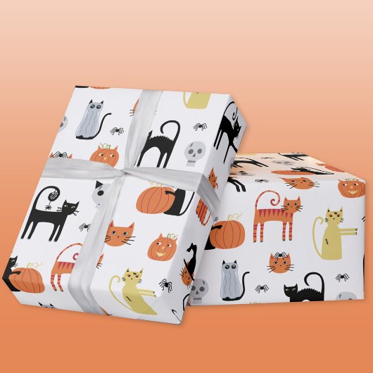 Niedliche Halloween Cat Spooky Geschenkpapier