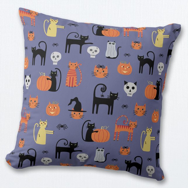 Niedliche Halloween Cat Spooky Kissen (Cute Halloween Cat throw pillow)