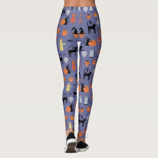 Niedliche Halloween Cat Spooky Leggings (Rückseite)