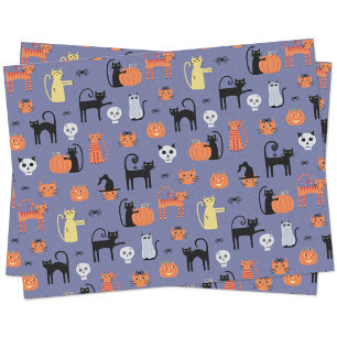 Niedliche Halloween Cat Spooky Seidenpapier