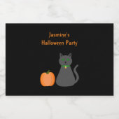 Niedliche Halloween Cat und Pumpkin Custom Alkoholflaschenetikett (Einzelnes Label)