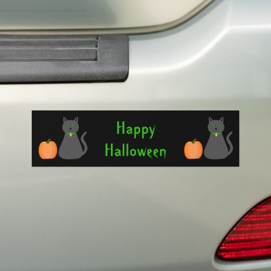 Niedliche Halloween Cat und Pumpkin Custom Autoaufkleber (Auf Auto)