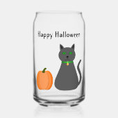 Niedliche Halloween Cat und Pumpkin Custom Dosenglas (Vorderseite)