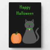 Niedliche Halloween Cat und Pumpkin Custom Fotoplatte (Vorderseite)