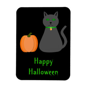 Niedliche Halloween Cat und Pumpkin Custom Magnet