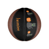 Niedliche Halloween Cat und Pumpkin Custom Mini Basketball (Vertikal)
