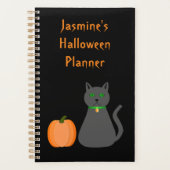 Niedliche Halloween Cat und Pumpkin Custom Planer (Vorderseite)