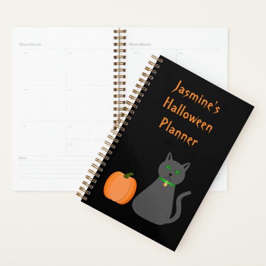 Niedliche Halloween Cat und Pumpkin Custom Planer (Anzeige)