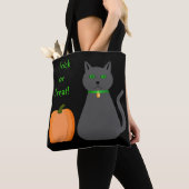 Niedliche Halloween Cat und Pumpkin Doppelseitendr Tasche (Von Nahem)