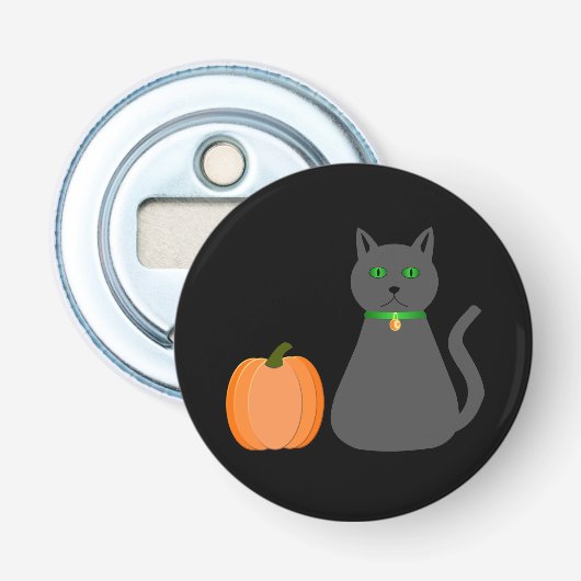 Niedliche Halloween Cat und Pumpkin Flaschenöffner (Vorderseite)