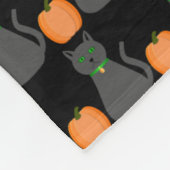 Niedliche Halloween Cat und Pumpkin Gemustert Fleecedecke (Ecke)