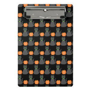 Niedliche Halloween Cat und Pumpkin Gemustert Mini Klemmbrett