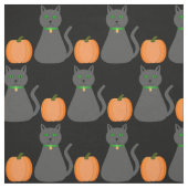 Niedliche Halloween Cat und Pumpkin Gemustert Stoff (Muster)