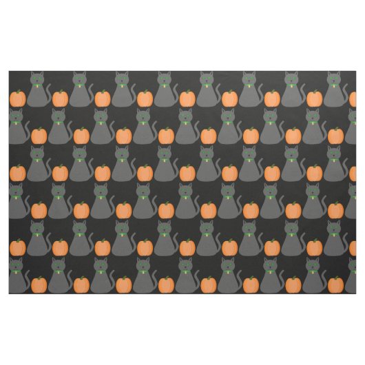 Niedliche Halloween Cat und Pumpkin Gemustert Stoff (Fat Quarter (45,7 x 55,9 cm))