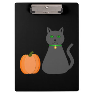 Niedliche Halloween Cat und Pumpkin Klemmbrett