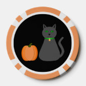 Niedliche Halloween Cat und Pumpkin Pokerchips (Rückseite)