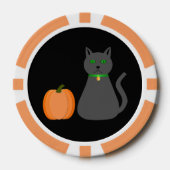 Niedliche Halloween Cat und Pumpkin Pokerchips (Vorderseite)