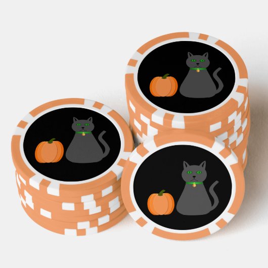 Niedliche Halloween Cat und Pumpkin Pokerchips (Stapel)