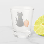 Niedliche Halloween Cat und Pumpkin Schnapsglas (Rückseite)