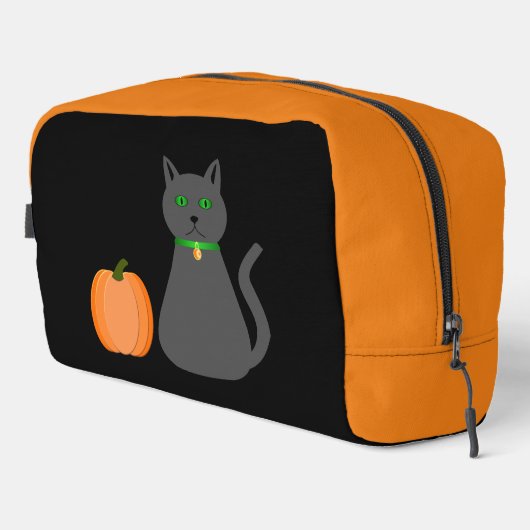 Niedliche Halloween Cat und Pumpkin Waschbeutel (Rechte Ecke)