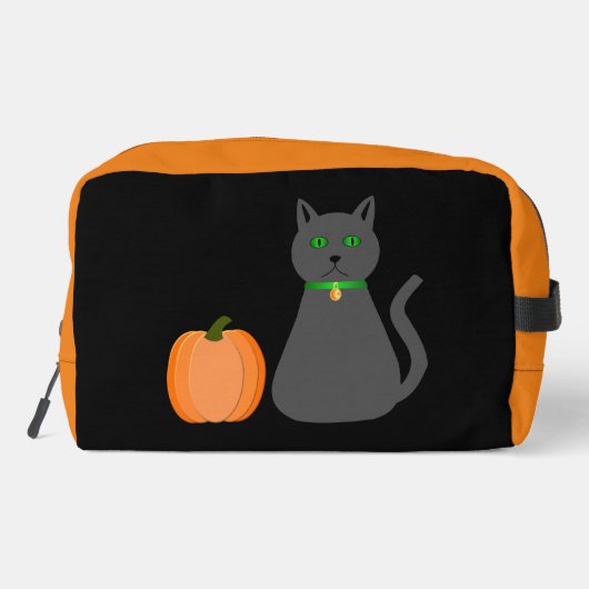 Niedliche Halloween Cat und Pumpkin Waschbeutel (Rückseite)
