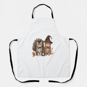 Niedliche Halloween Cats Kawaii Türkei Witchy Than Schürze