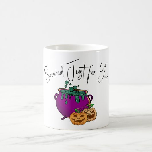 Niedliche Halloween Cauldron und Pumpkins Kaffeetasse (Mittel)