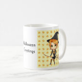 Niedliche Halloween chibi Hexe-Tasse Kaffeetasse (VorderseiteRechts)