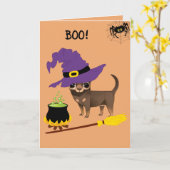 Niedliche Halloween-Chihuahua-Karte Karte (Gelbe Blume)
