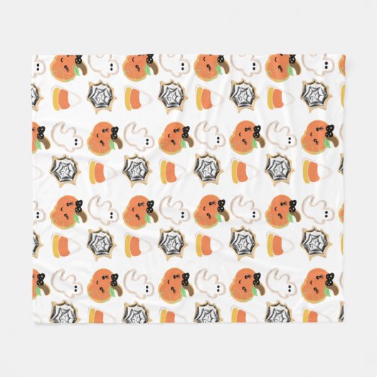 Niedliche Halloween-Cookies Fleecedecke (Vorderseite (Horizontal))