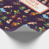 Niedliche Halloween Costume Moderne Geburtstagspar Geschenkpapier (Ecke)