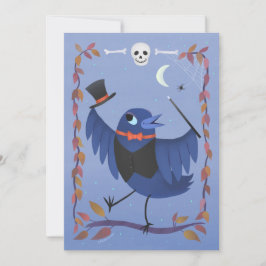 Niedliche Halloween-Crow-DIY-Leere Einladung