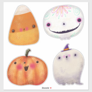 Niedliche Halloween-Deko-Kollektion Aufkleber