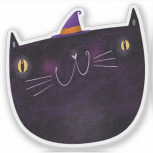 Niedliche Halloween-Dekoration Spooky Black Cat Aufkleber