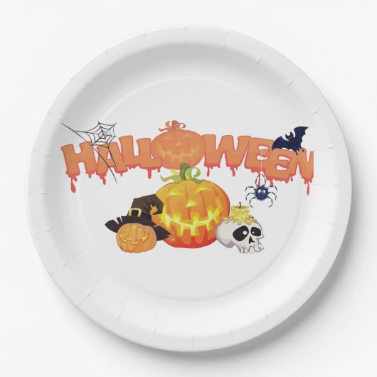 Niedliche Halloween-Dekorationen Pappteller (Vorderseite)