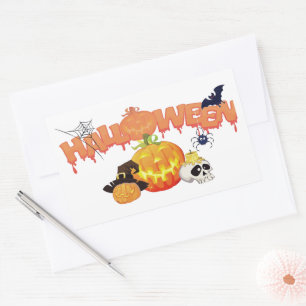 Niedliche Halloween-Dekorationen Rechteckiger Aufkleber