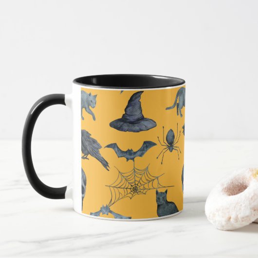 Niedliche Halloween-Design-Tasse Tasse (Mit Donut)