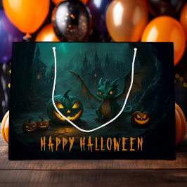 Niedliche Halloween Dragon Beängstigend Pumpkins Große Geschenktüte
