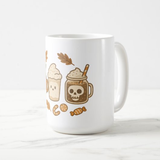 Niedliche Halloween-Drinks, leckerer Kaffee Kaffeetasse (VorderseiteRechts)