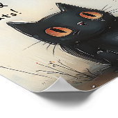 Niedliche Halloween Fairy mit Cat & Pumpkin Fantas Poster (Ecke)