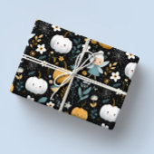 Niedliche Halloween Fairy mit Pastel Pumpkins Geschenkpapier