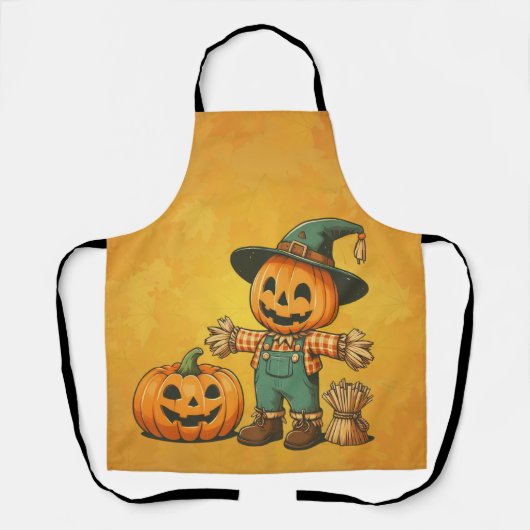 Niedliche Halloween/Fall-Kürbis Schürze (Vorderseite)