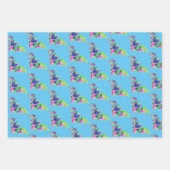 Niedliche Halloween-Faustmädchen neon-trendy Geschenkpapier Set (Vorderseite)