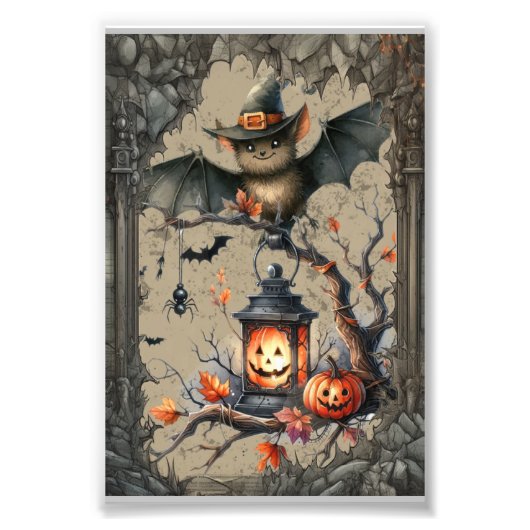 Niedliche Halloween-Fledermaus Fotodruck (Vorne)