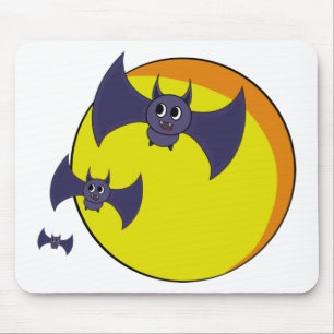 Niedliche Halloween-Fledermäuse und ein schöner Vo Mousepad