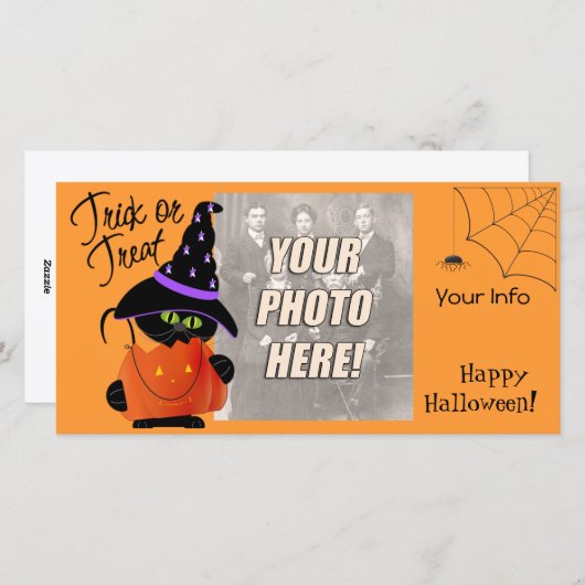Niedliche Halloween-Fotokarten Feiertagskarte (Vorne/Hinten)